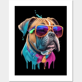 Cool Boxer Sunglasses and Paint Posters and Art